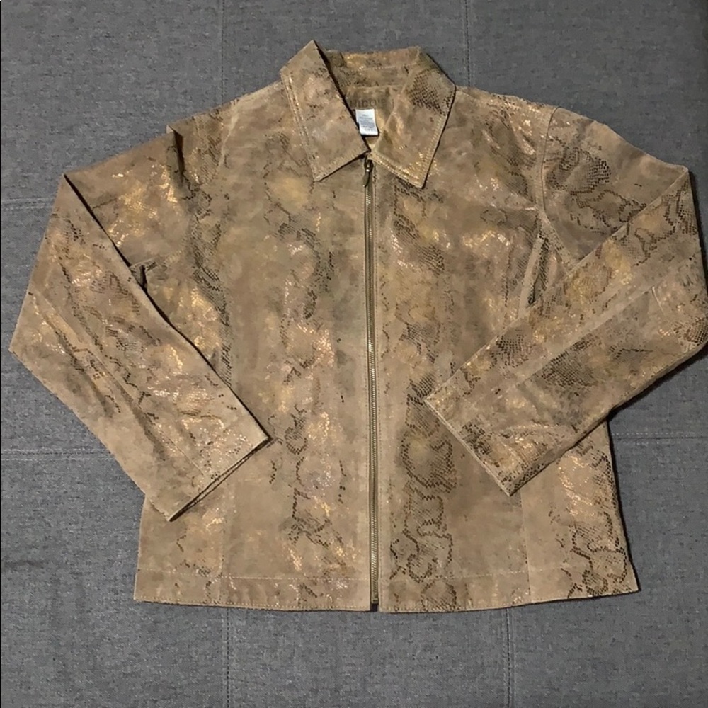 EUC Chico’s 100% leather jacket